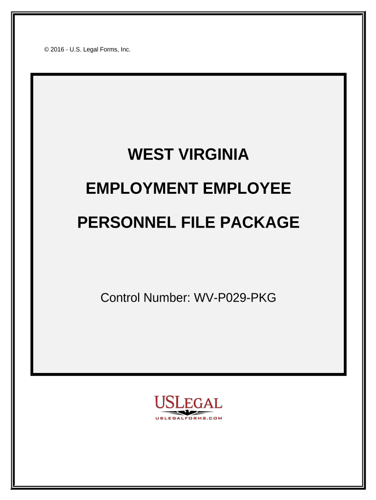 Employment Employee Personnel File Package West Virginia  Form