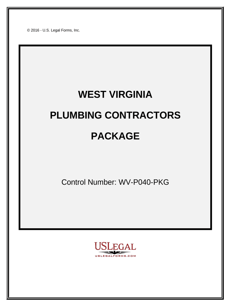 Plumbing Contractor Package West Virginia  Form
