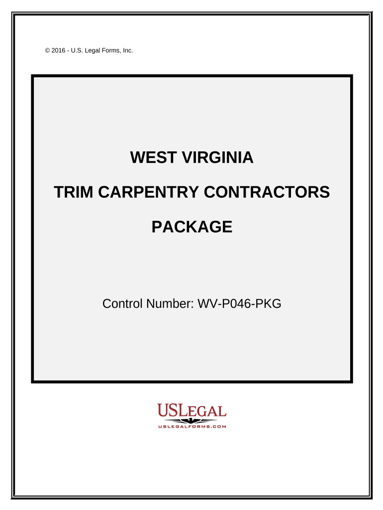 Trim Carpentry Contractor Package West Virginia  Form