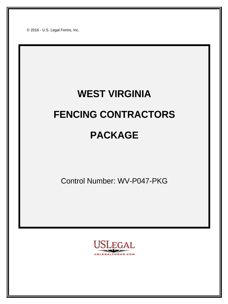 Fencing Contractor Package West Virginia  Form