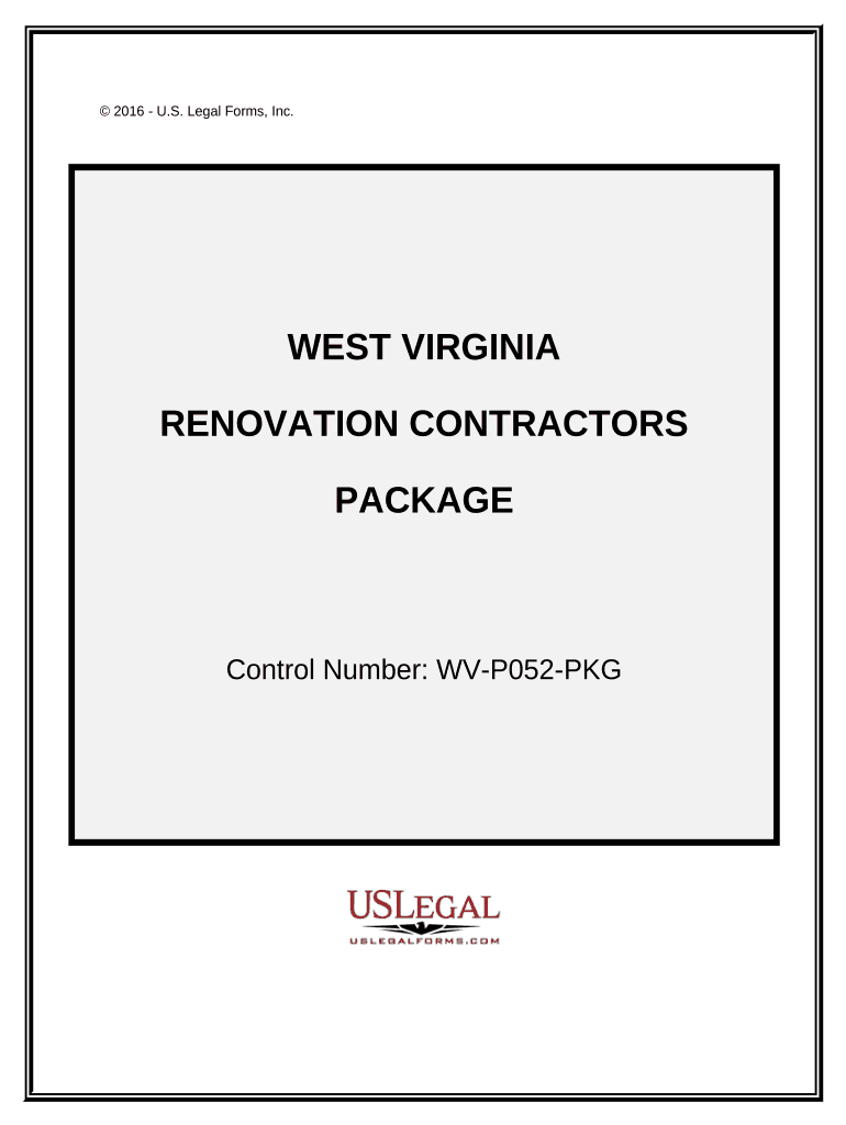 Renovation Contractor Package West Virginia  Form