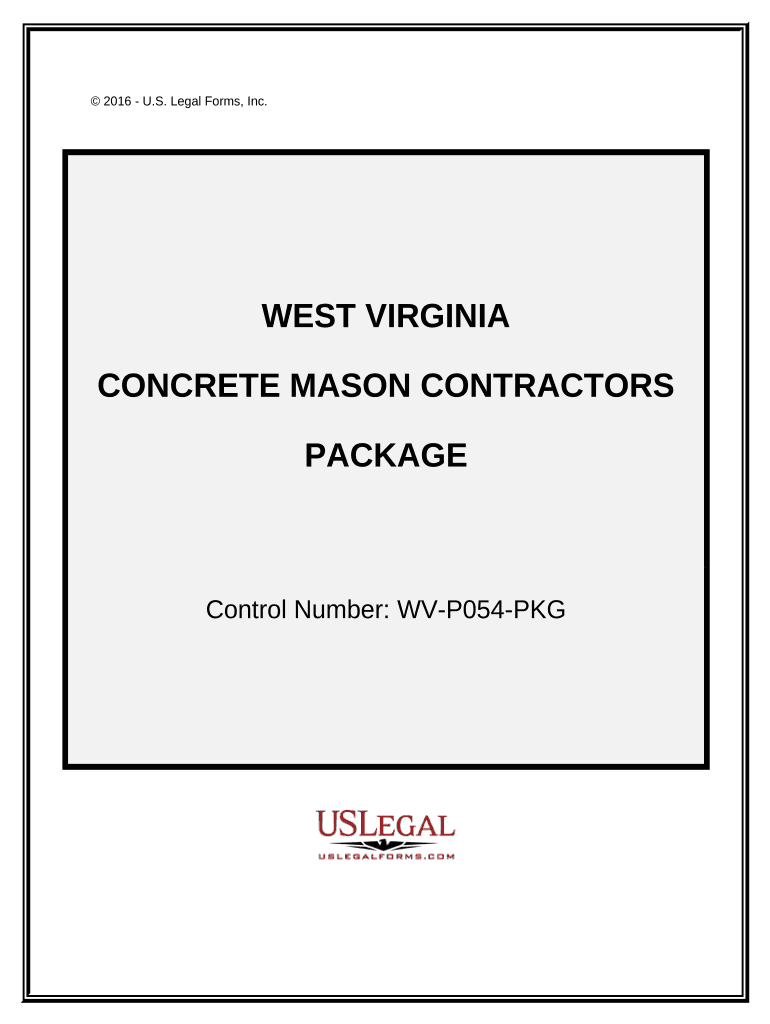 Concrete Mason Contractor Package West Virginia  Form