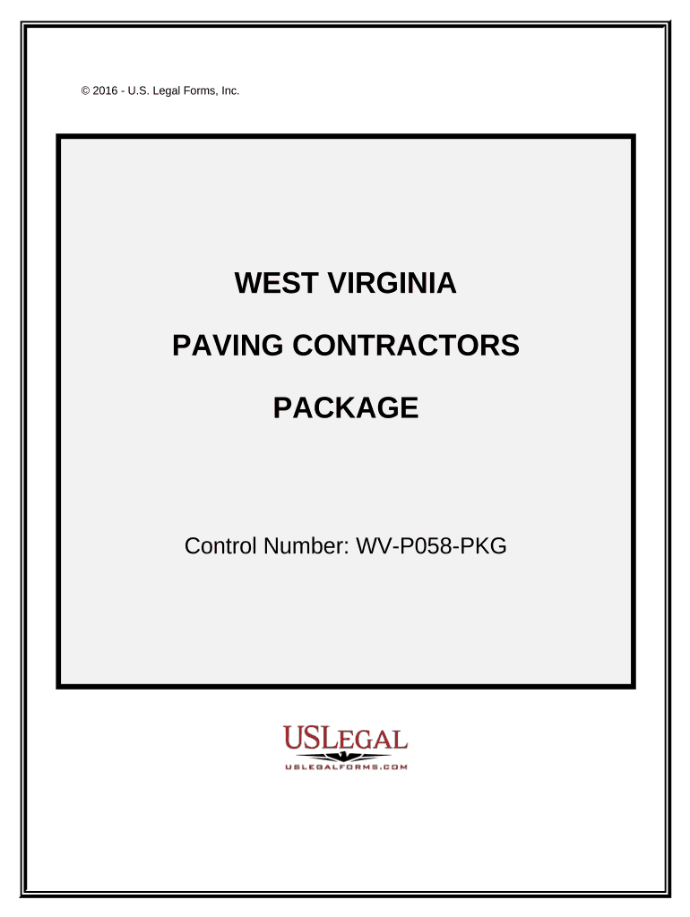 Paving Contractor Package West Virginia  Form