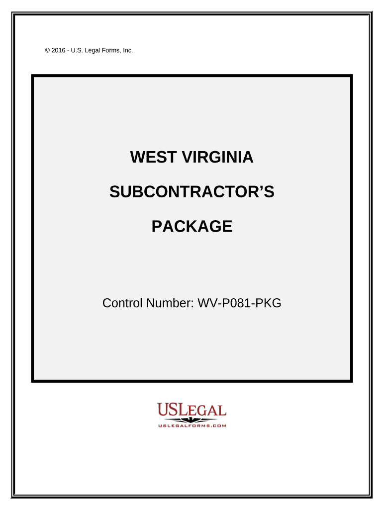 Subcontractors Package West Virginia  Form