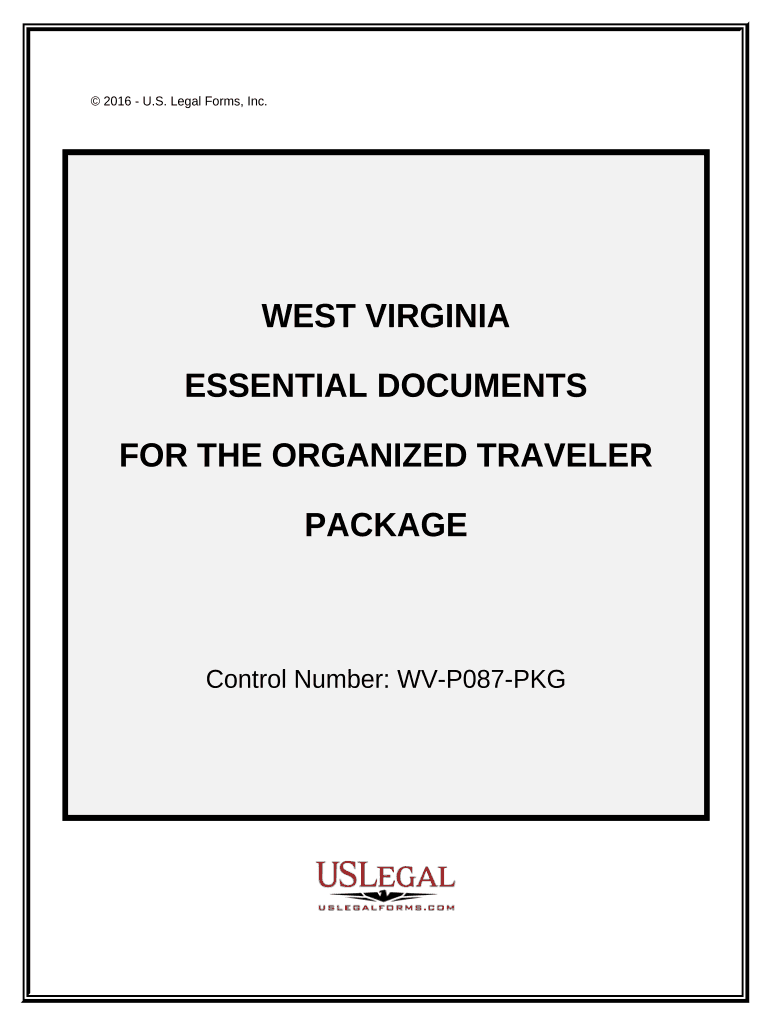 Essential Documents for the Organized Traveler Package West Virginia  Form