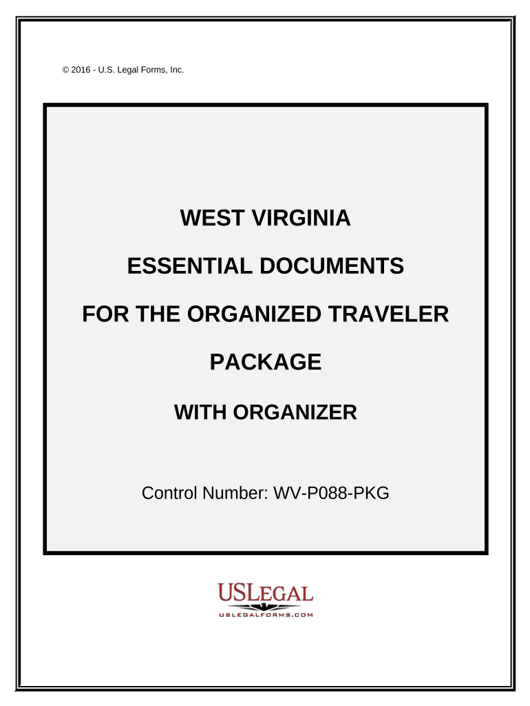 Essential Documents for the Organized Traveler Package with Personal Organizer West Virginia  Form