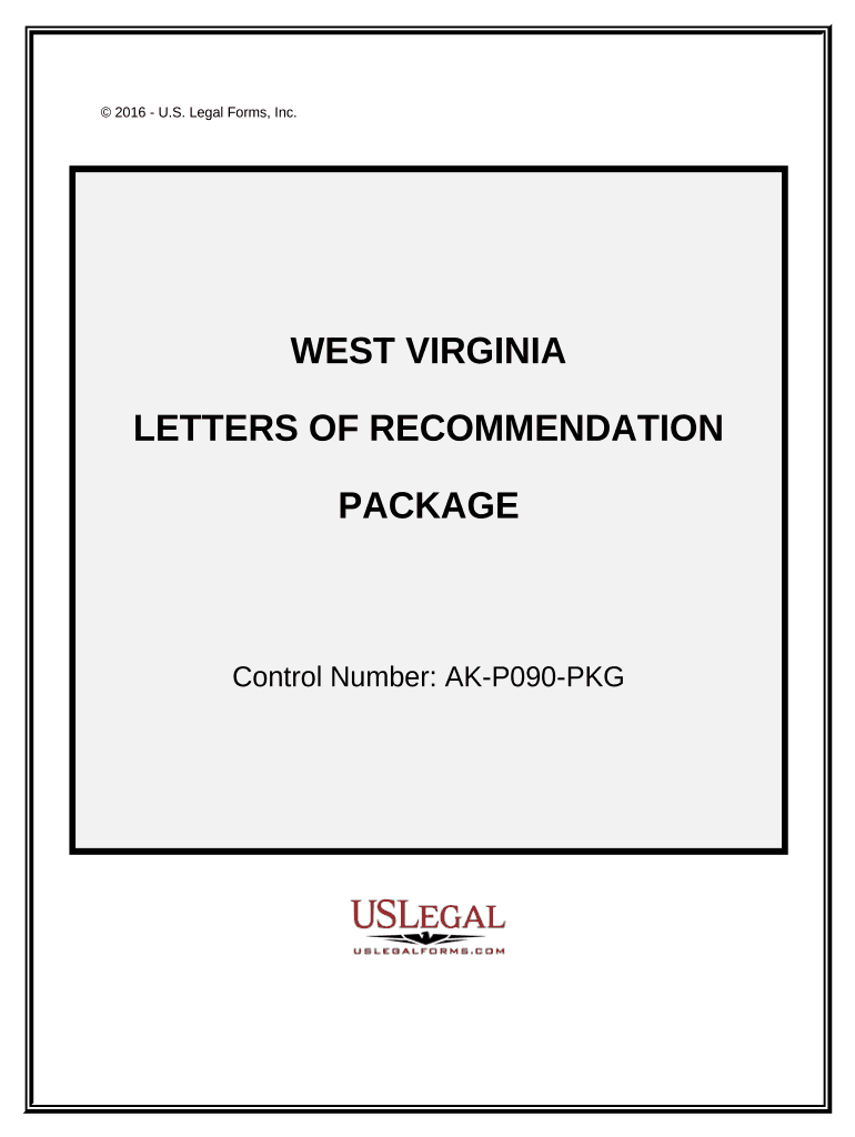 Letters of Recommendation Package West Virginia  Form