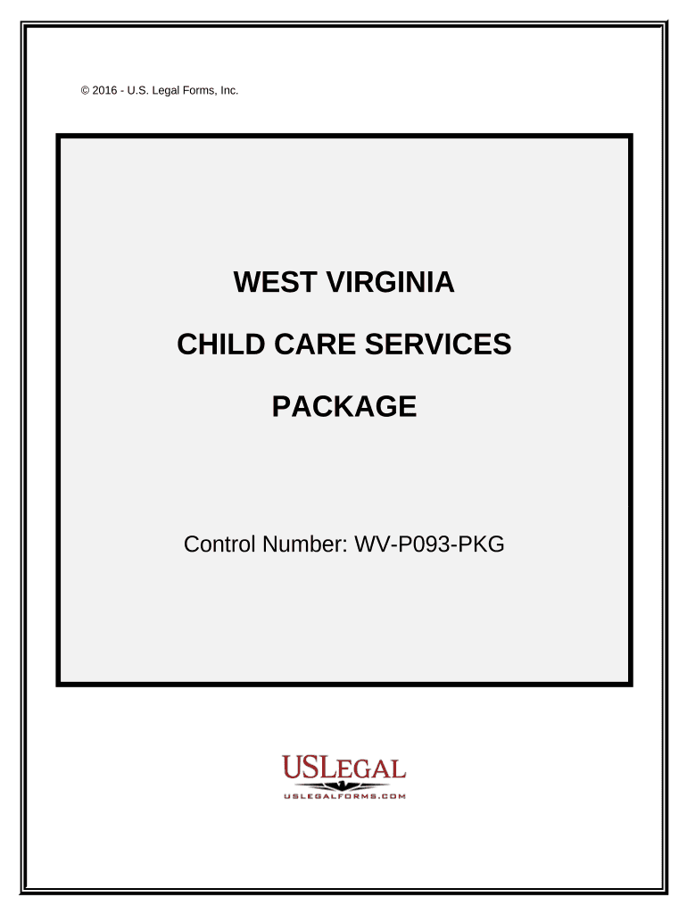 Child Care Services Package West Virginia  Form