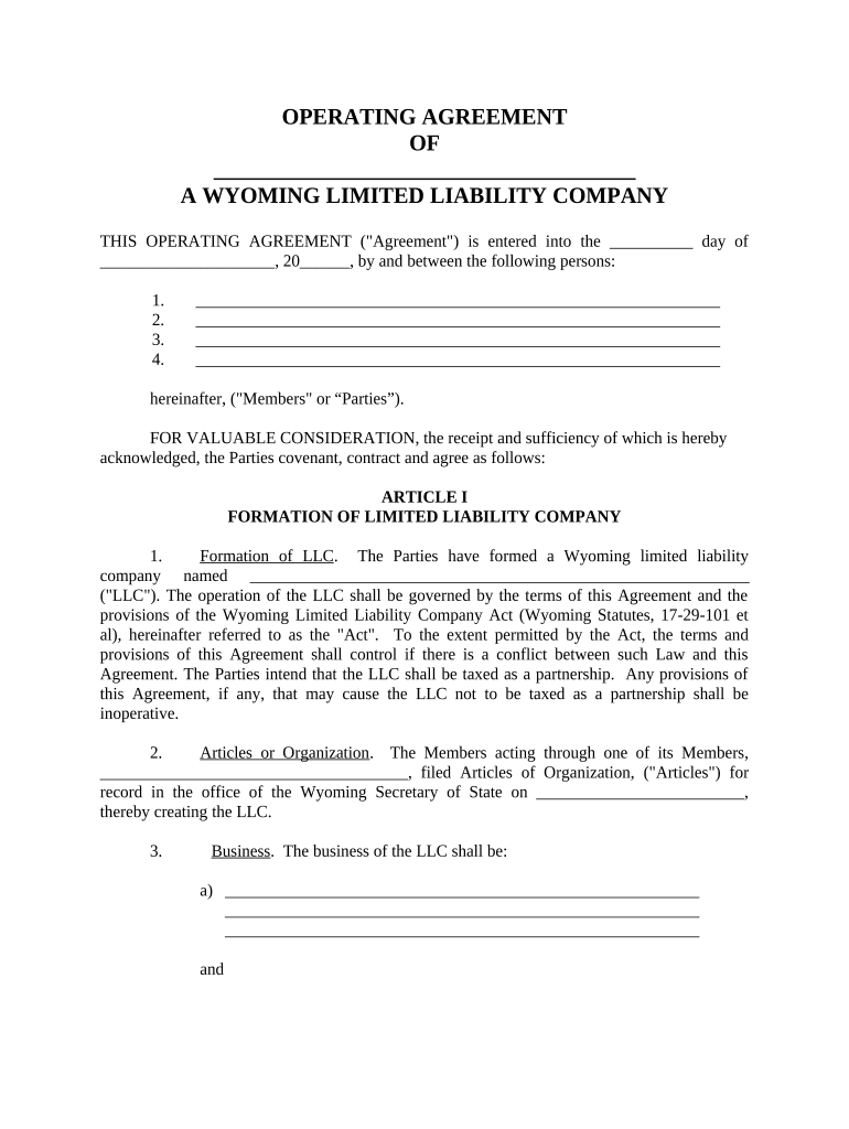 How to Form a Series Llc in Wyoming
