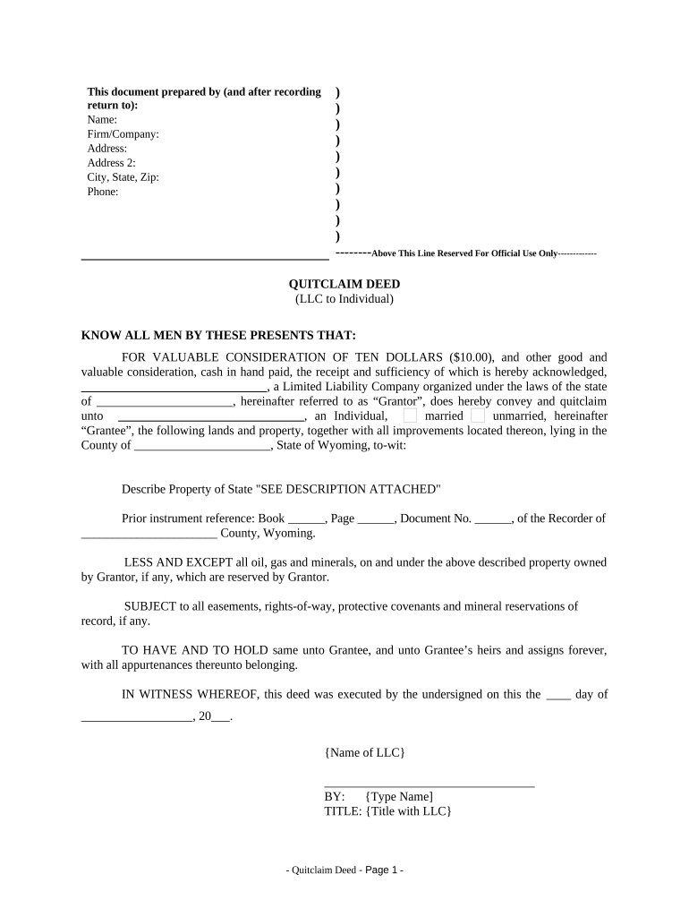 Wy Llc Online  Form