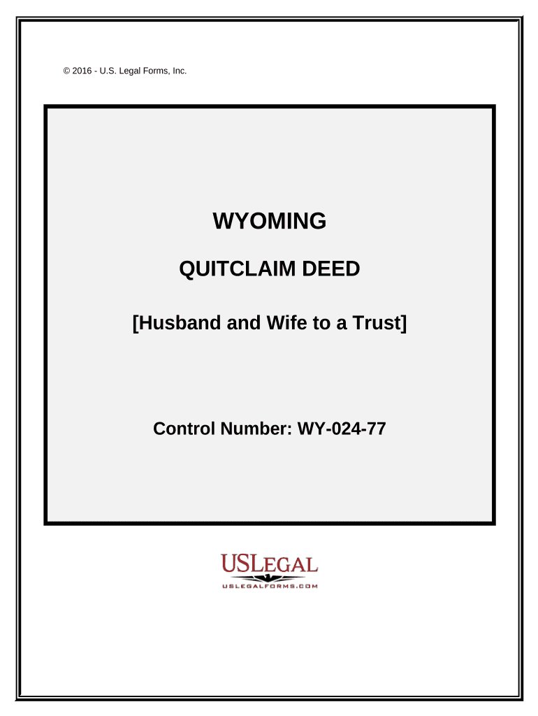 Quitclaim Deed from Husband and Wife to a Trust Wyoming  Form