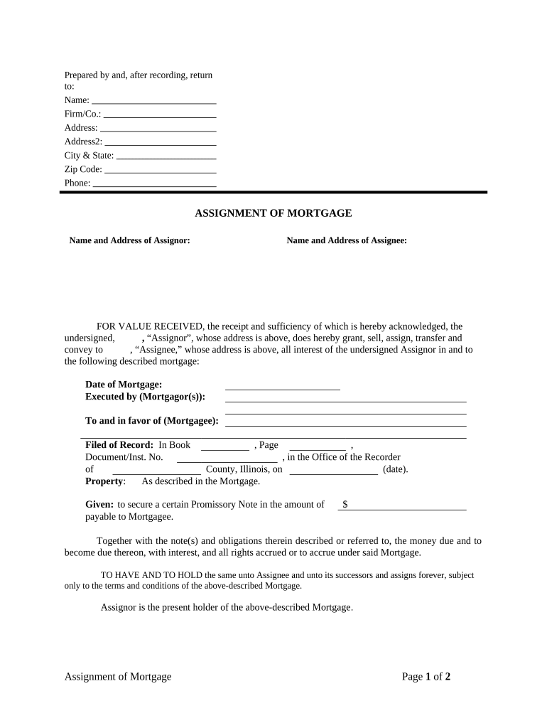 Assignment of Mortgage by Corporate Mortgage Holder Wyoming  Form