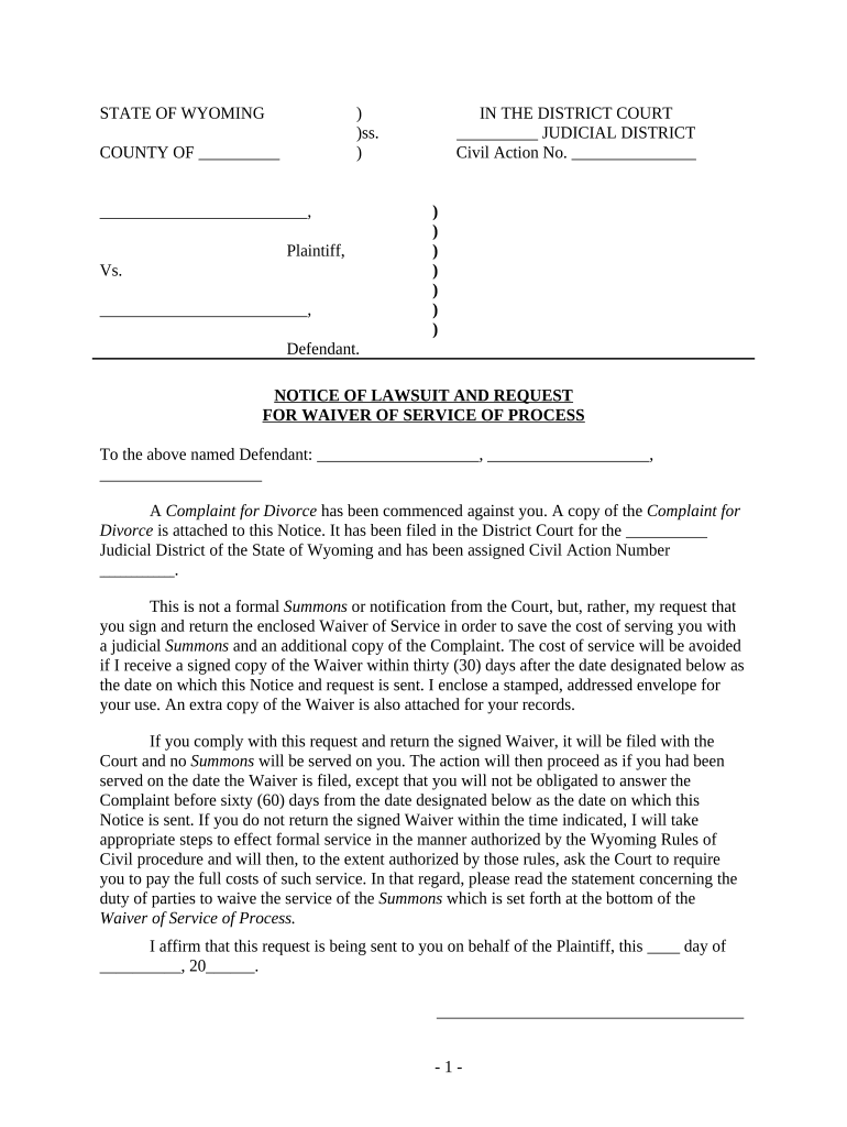 Notice Lawsuit  Form