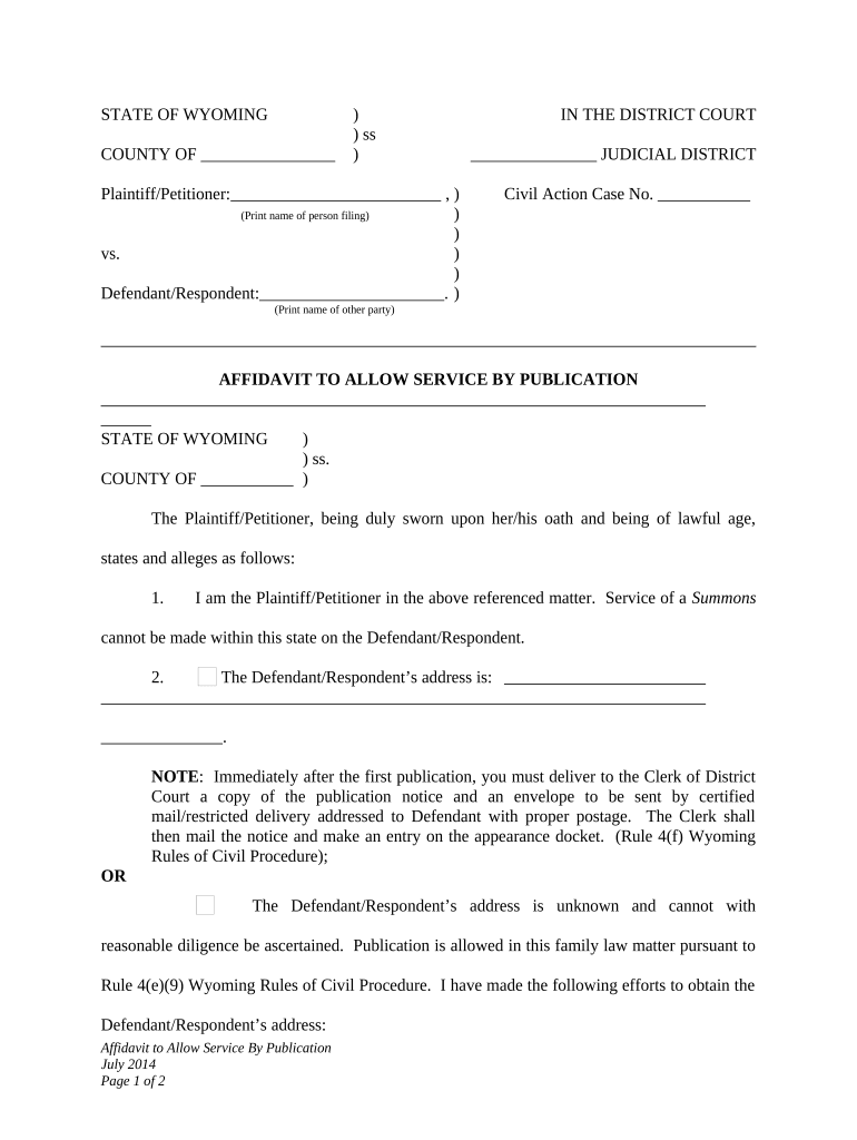 Wy Child Custody  Form