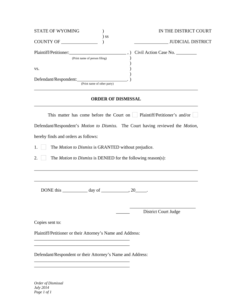 Wyoming Modification Form