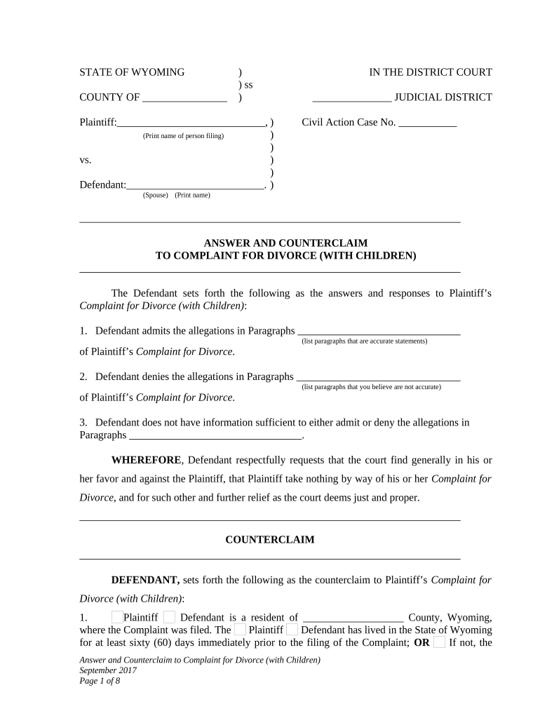 Counterclaim  Form