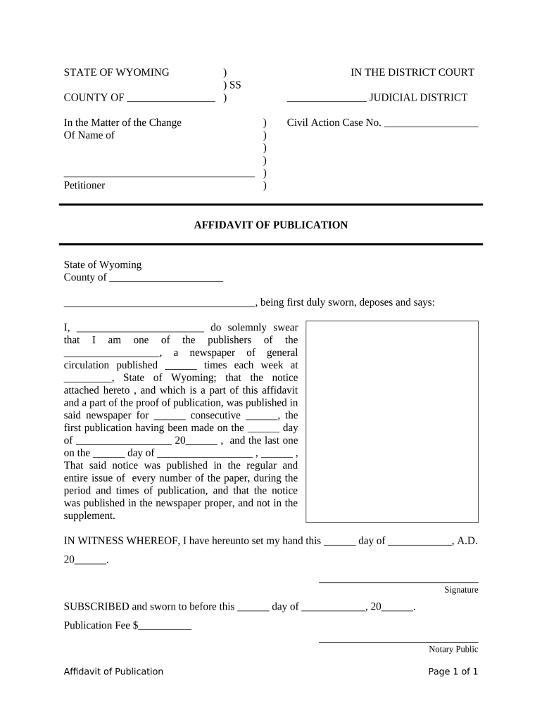 Wy Affidavit  Form