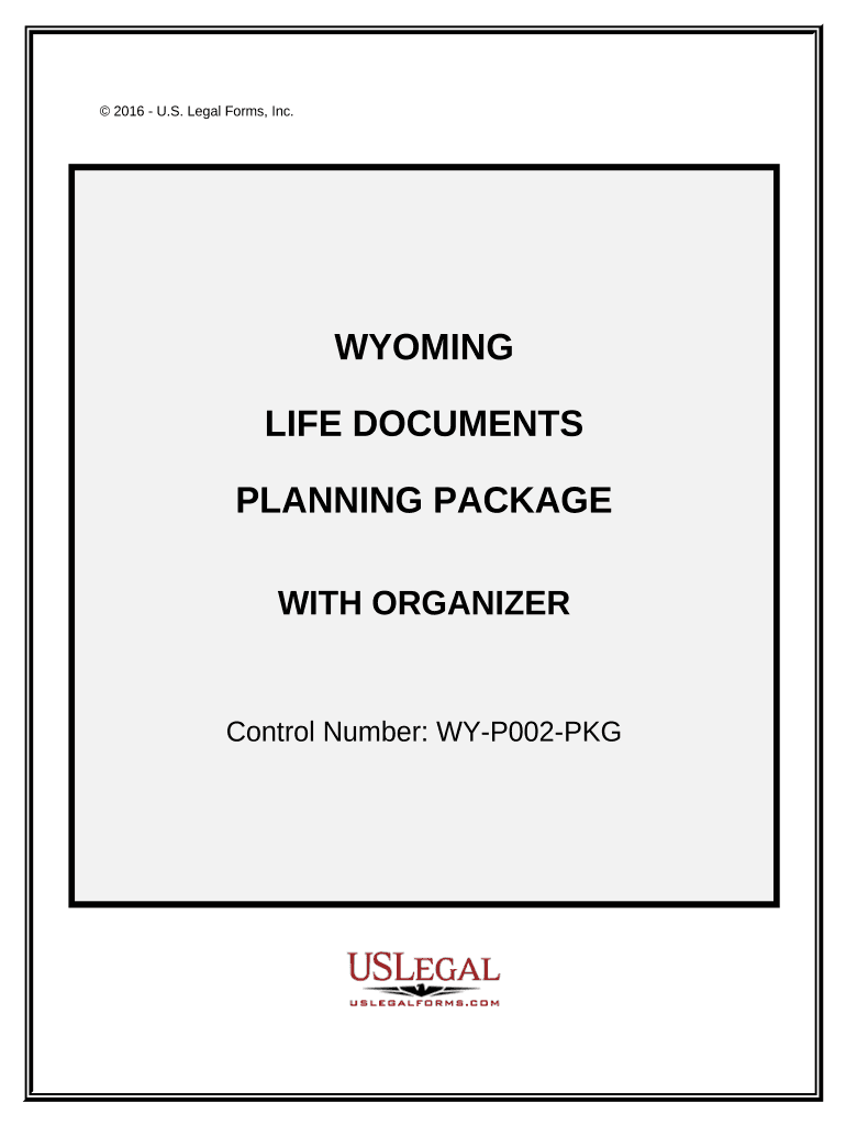 Life Documents Planning Package with Organizer, Including Will, Power of Attorney and Living Will Wyoming  Form