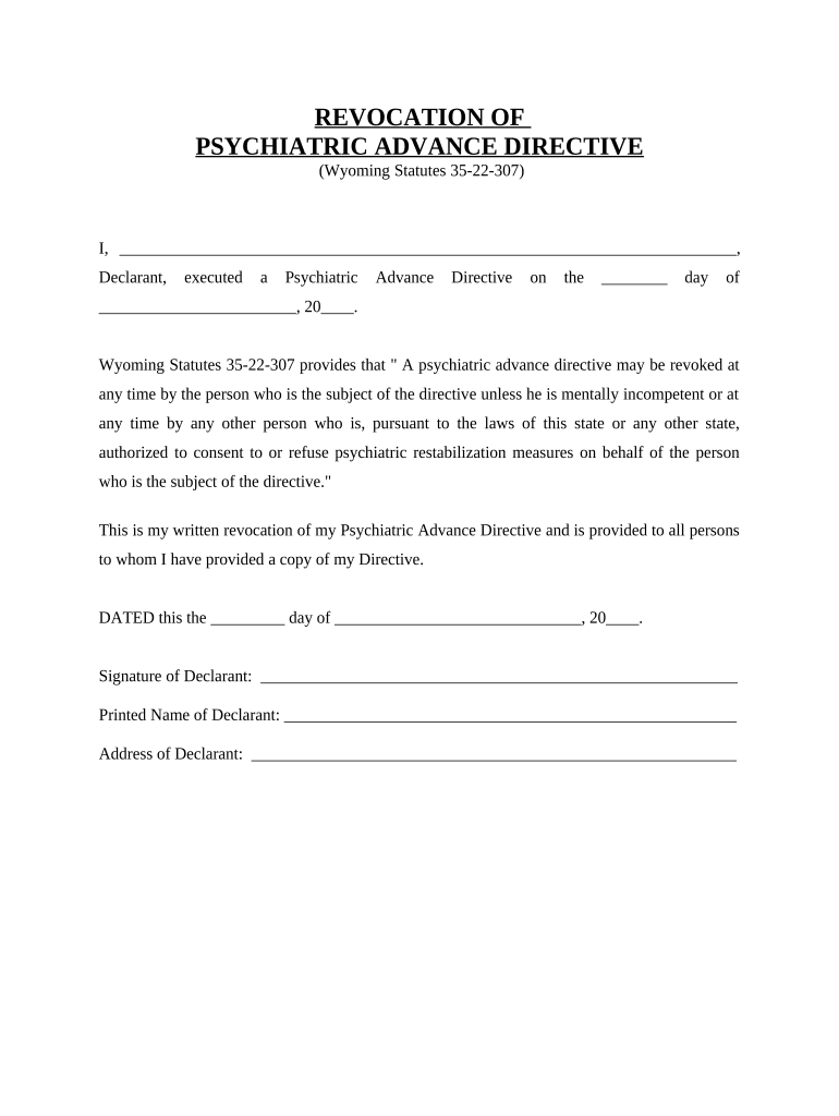 Wyoming Revocation  Form