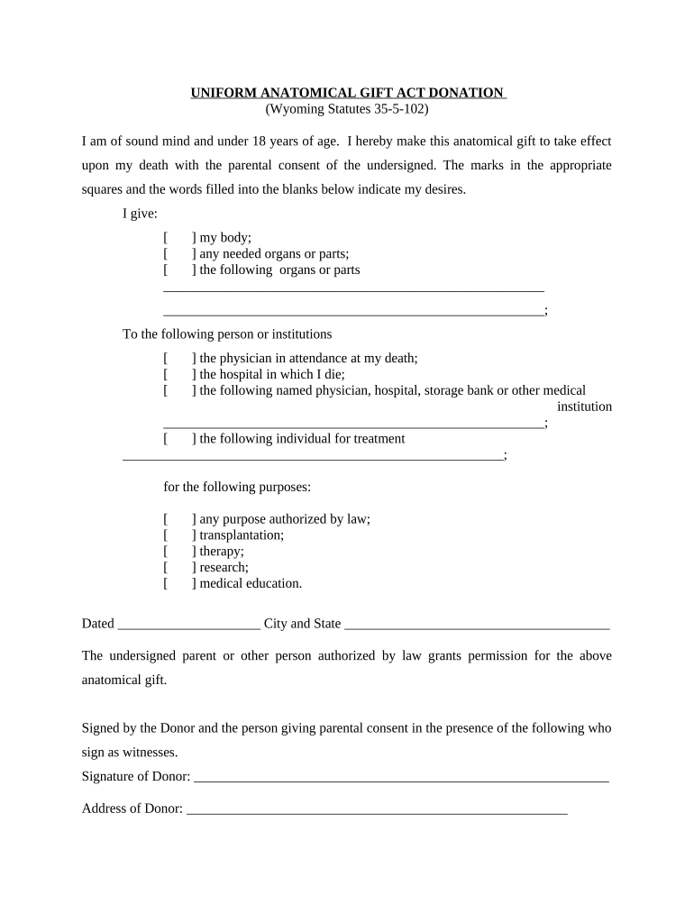 Wyoming Uniform Act