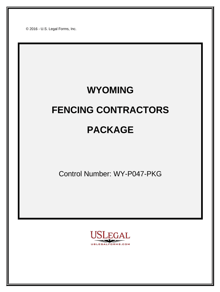 Fencing Contractor Package Wyoming  Form