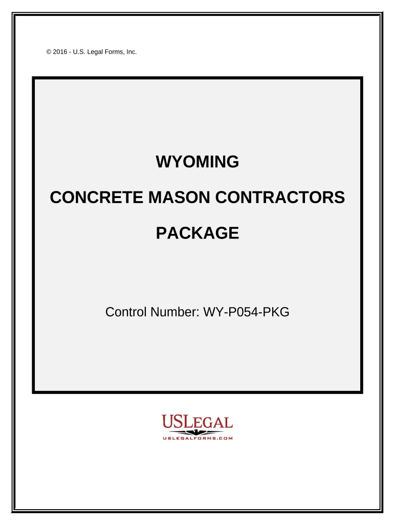 Concrete Mason Contractor Package Wyoming  Form
