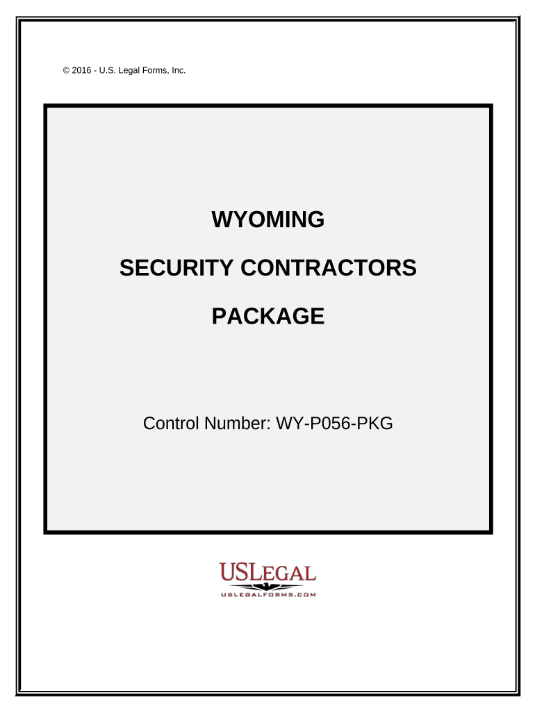 Security Contractor Package Wyoming  Form