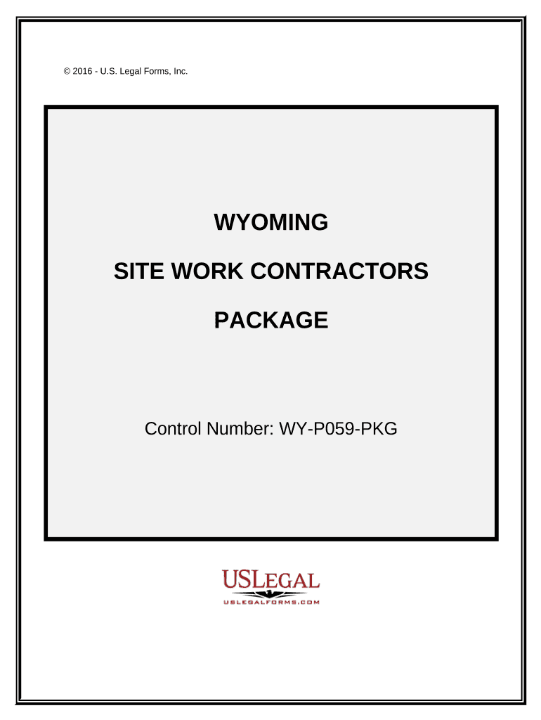 Site Work Contractor Package Wyoming Form