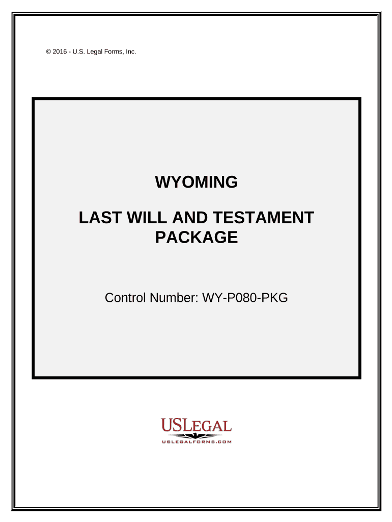 Last Will and Testament Package Wyoming  Form