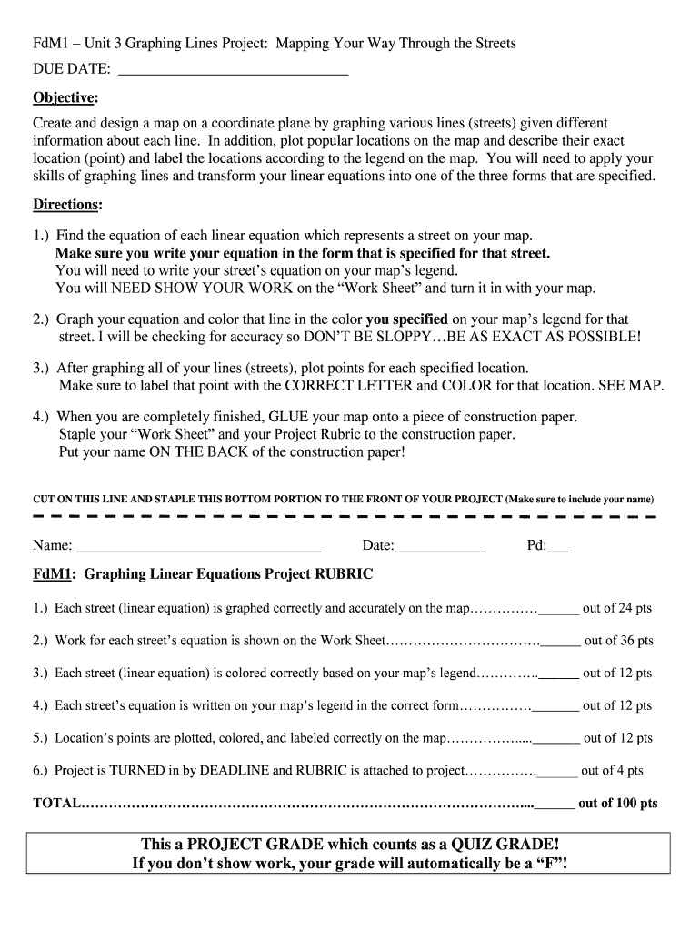 Mapping Your Way through the Streets Answer Key  Form