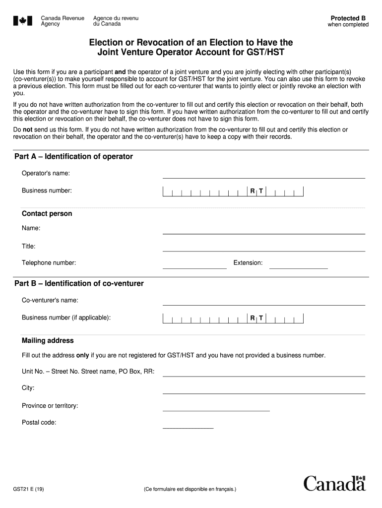 Form GST21 'Election or Revocation of an Election to Have 2020-2025