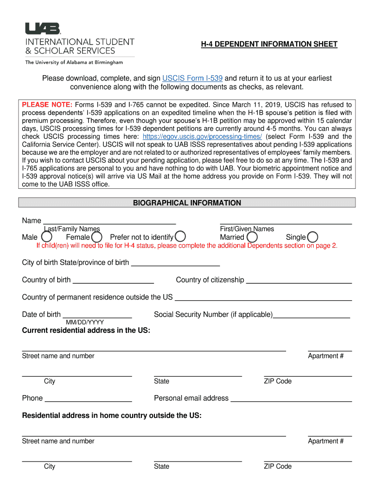  Filing Addresses for Form I 539, Application to Extend USCIS 2019-2023
