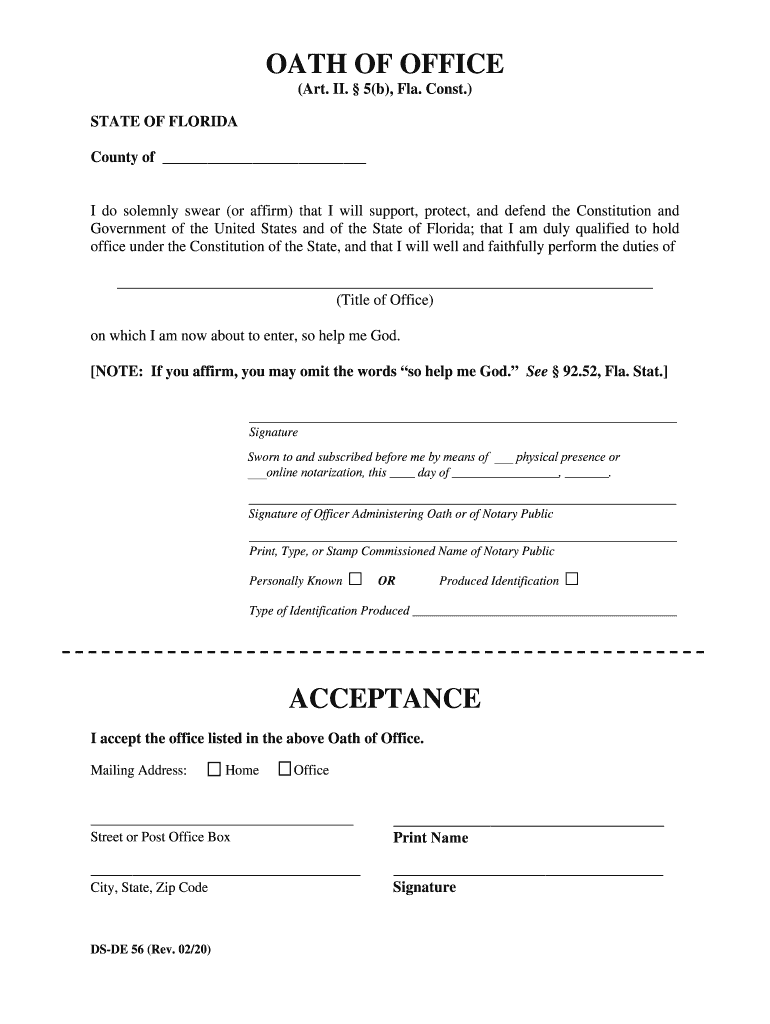 Florida Oath  Form