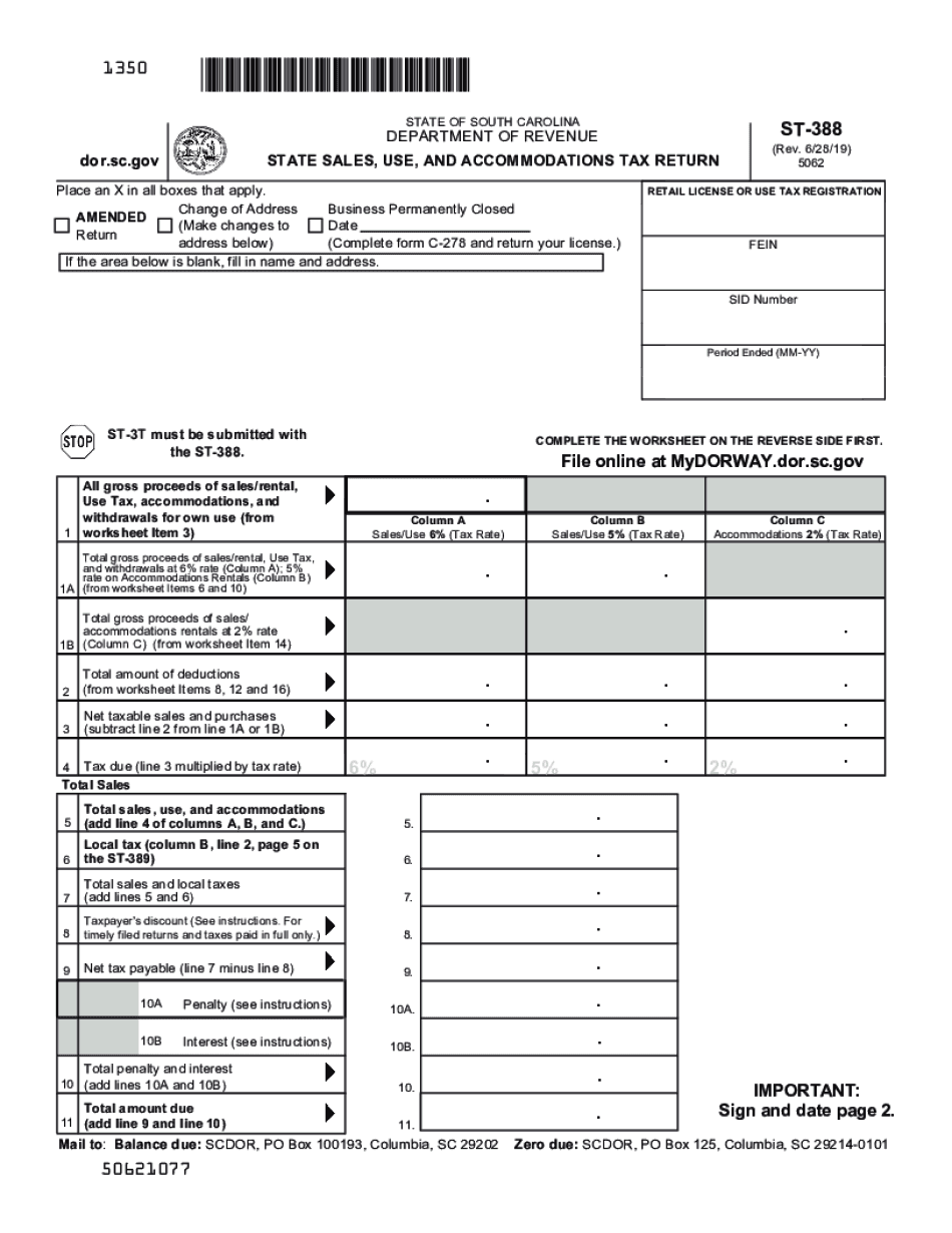  ST 388 50621077 6% 5% 2% 1350 South Carolina 2019