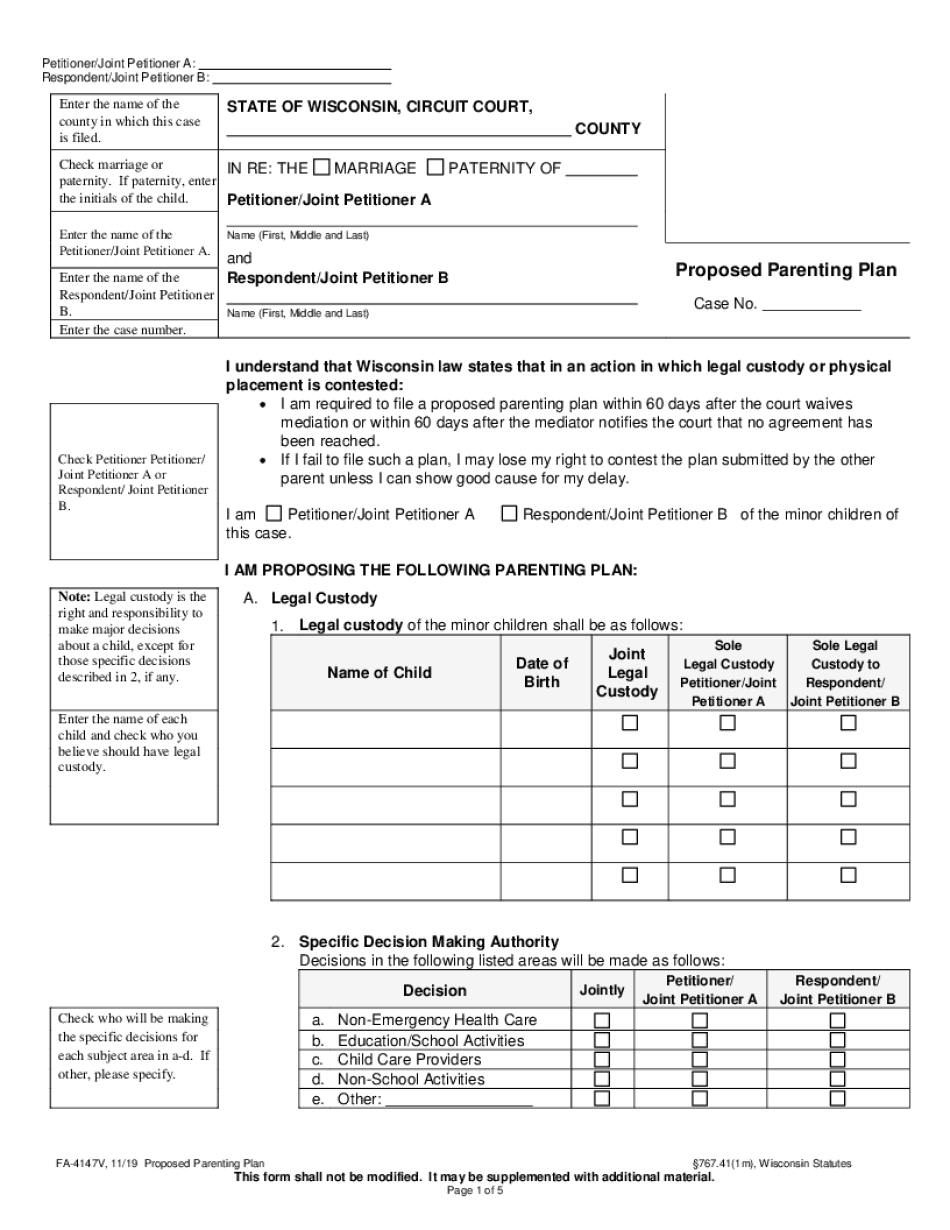 FA 4128VB Order to Show Cause with Minor Children  Form