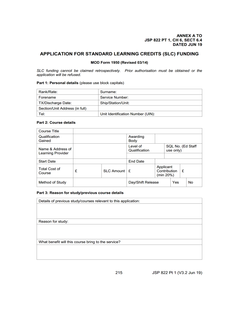  Mod Form 1950 2019-2024