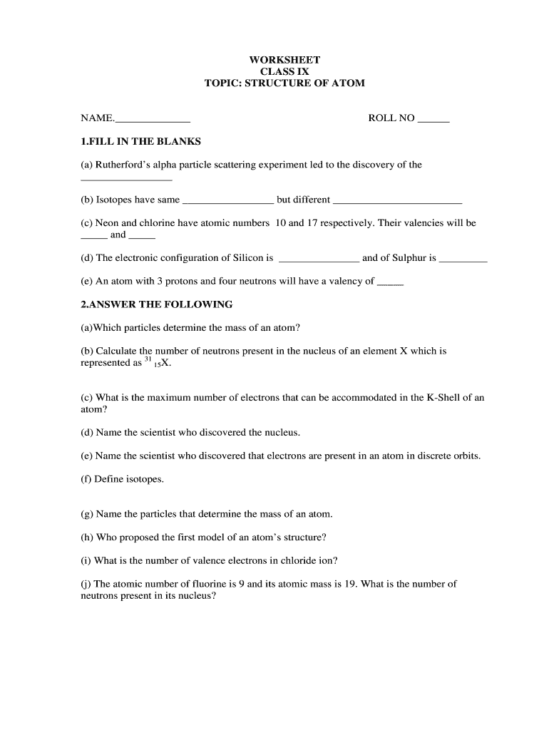Physics Worksheets for Grade 9 PDF  Form