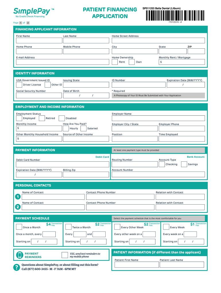 Patient Financing Made EasyLending Club Patient Solutions  Form