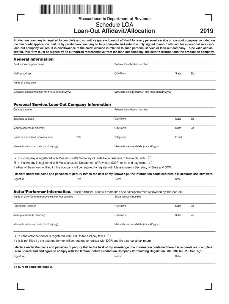  Massachusetts Loa 2019