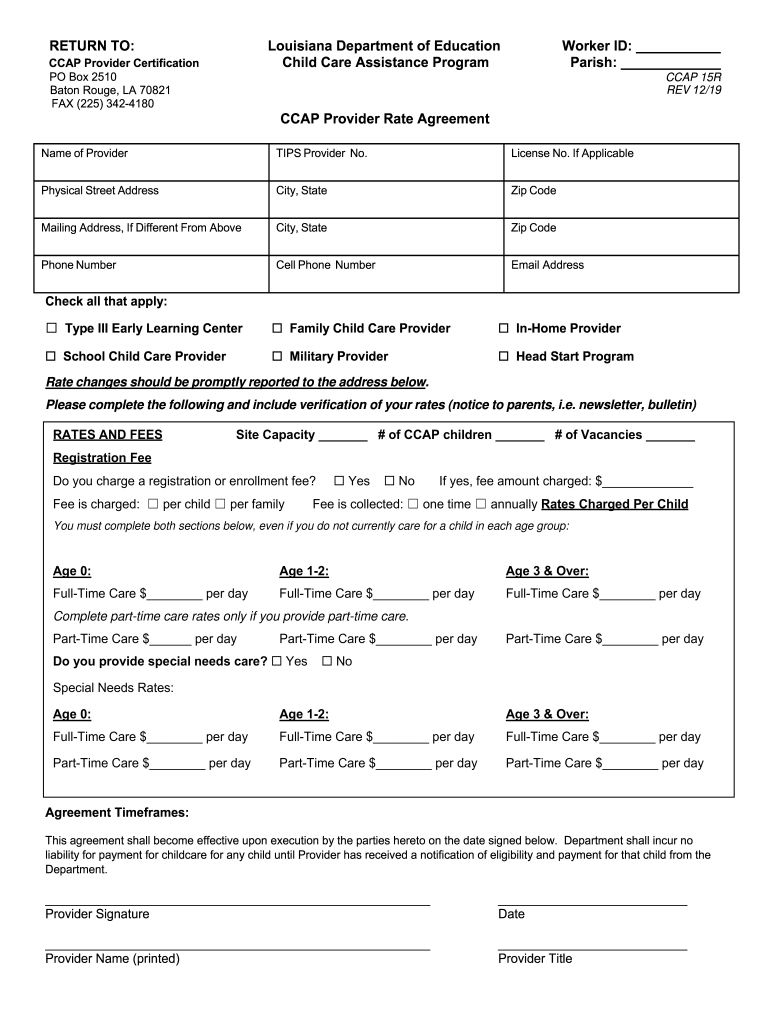 Child Care Assistance Program ParishCCAP 2019-2025