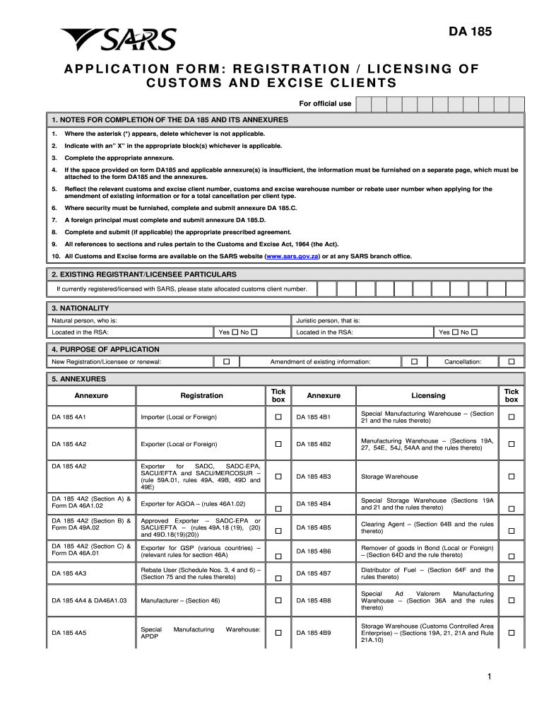 Da185  Form