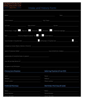 Marital Intake Form the Hideaway Experience