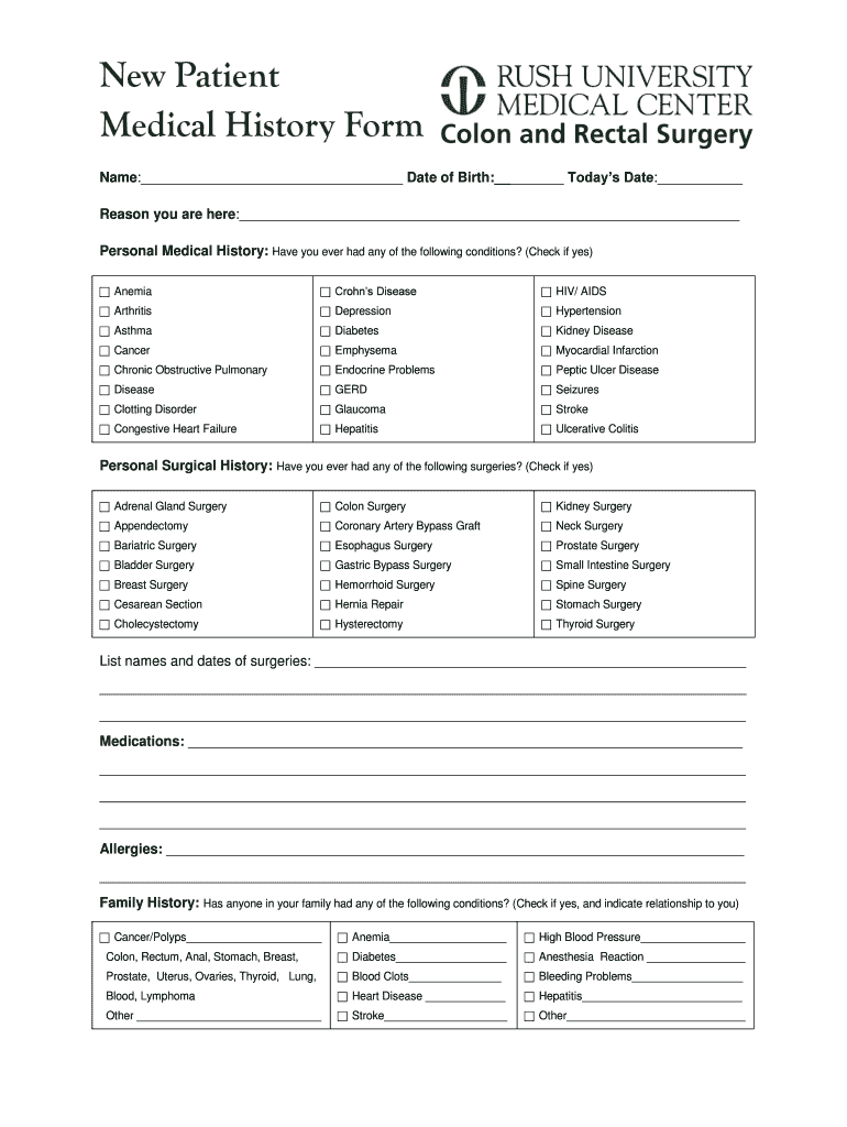 Patient History Form