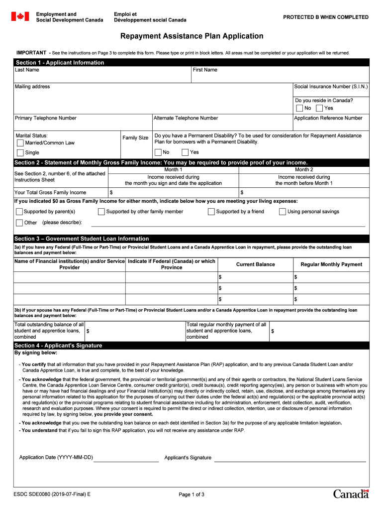  Repayment Assistance Plan Form 2019