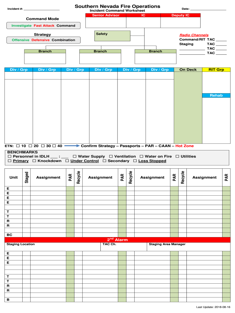  Incident Command Worksheet Southern Nevada Unified 2018-2024