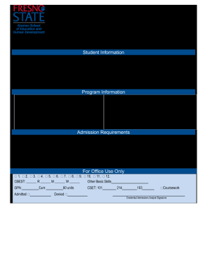 Teaching Credential Programs California State University  Form