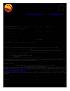  DASB Flea Market Application 2020-2024