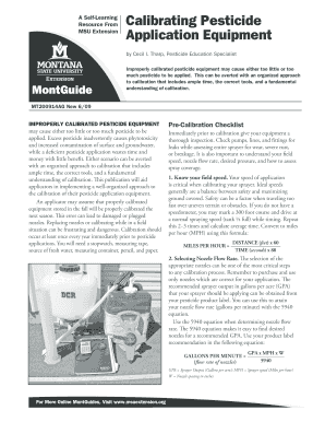 Calibrating Pesticide  Form