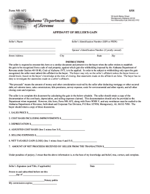 Alabama Dept of Revenue Form Nr Af2