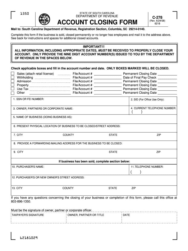  Closing Form 2019